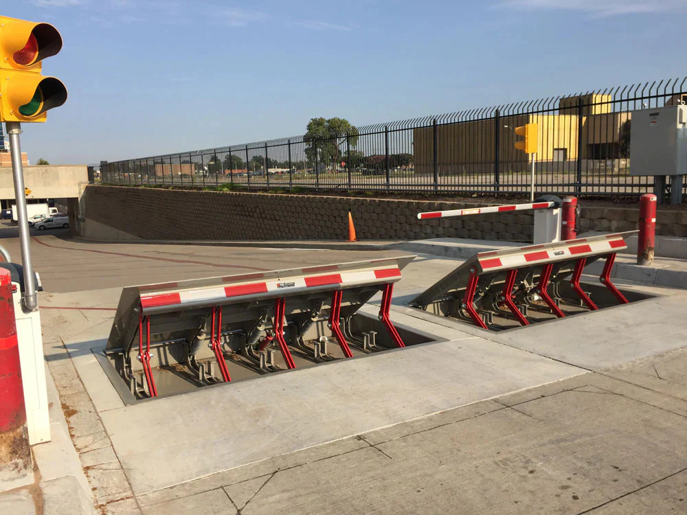 electric wedge barrier installation